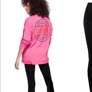 PINK along sleeves top